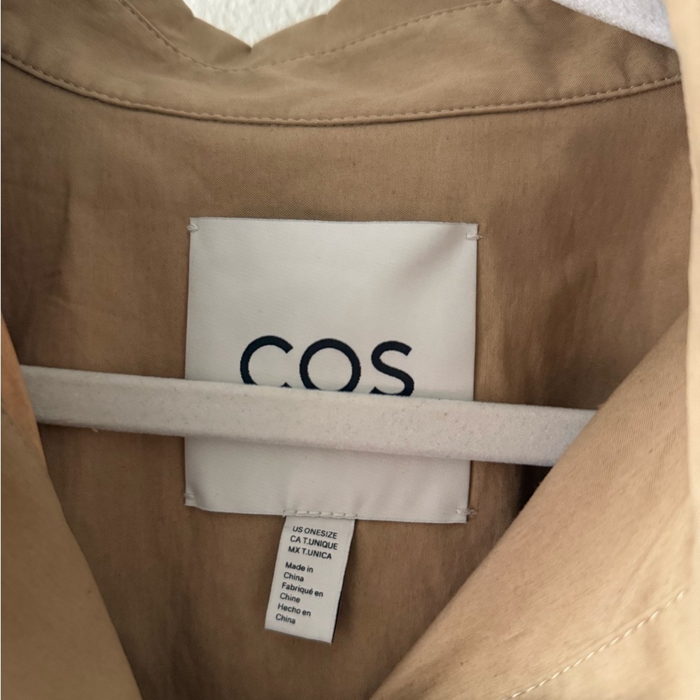 COS Beige Cropped Trench Coat Cape - Picture 4 of 6